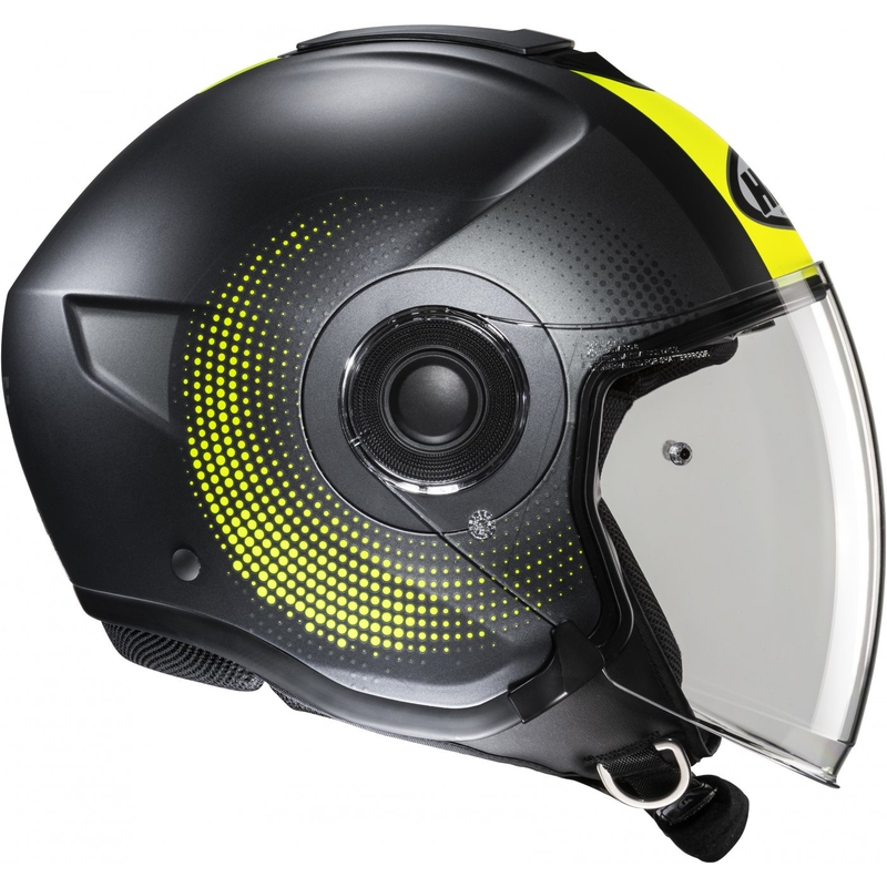 Offener Motorradhelm HJC i40N Pyle MC3HSF grau-fluo gelb
