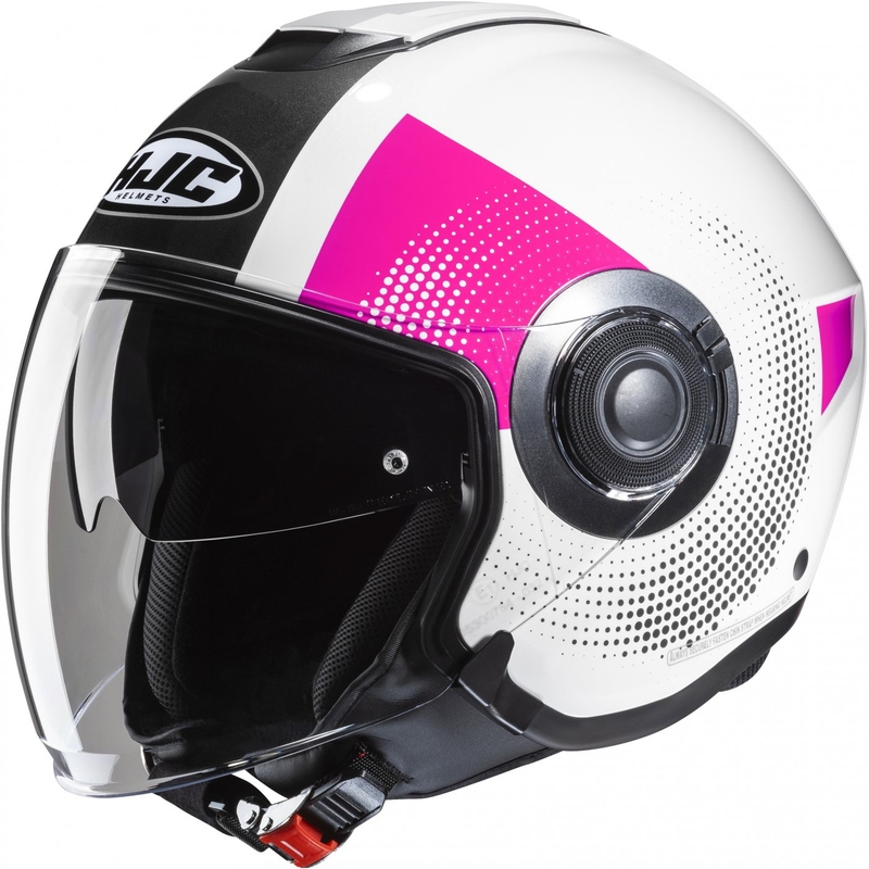 HJC i40N Pyle MC8 rosa-schwarz-weißer offener Motorradhelm