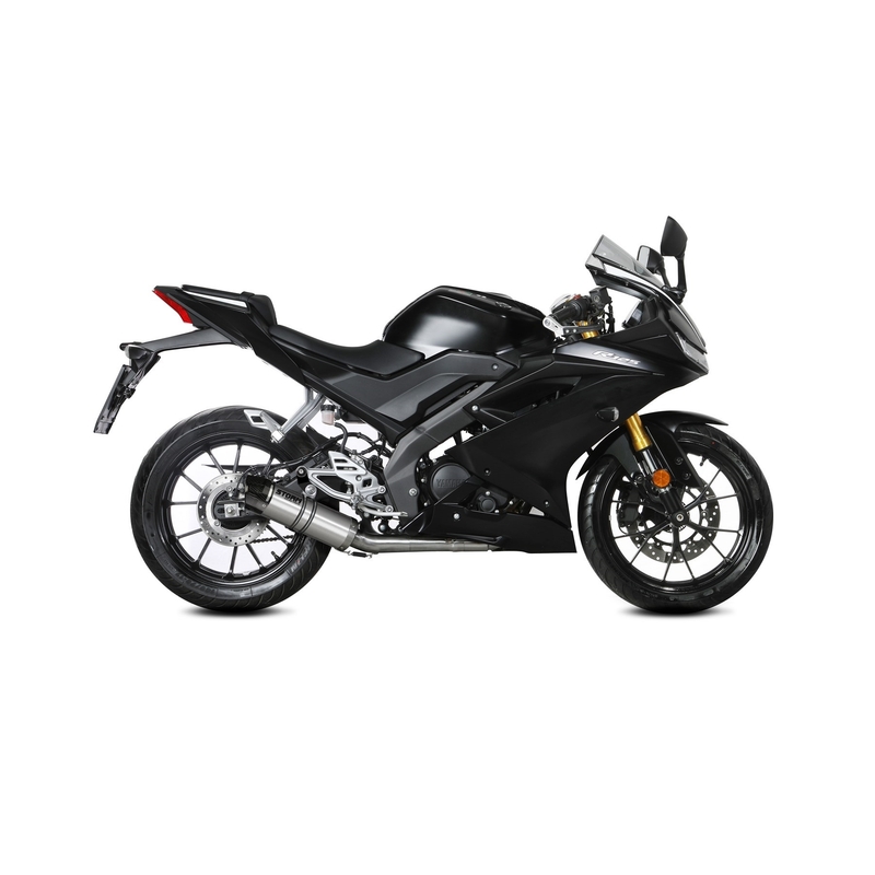 Auspuff komplett 1x1 STORM GP Stainless Steel with carbon cap für YAMAHA YZF-R 125 2019-2024, YAMAHA MT 125 2015-2024