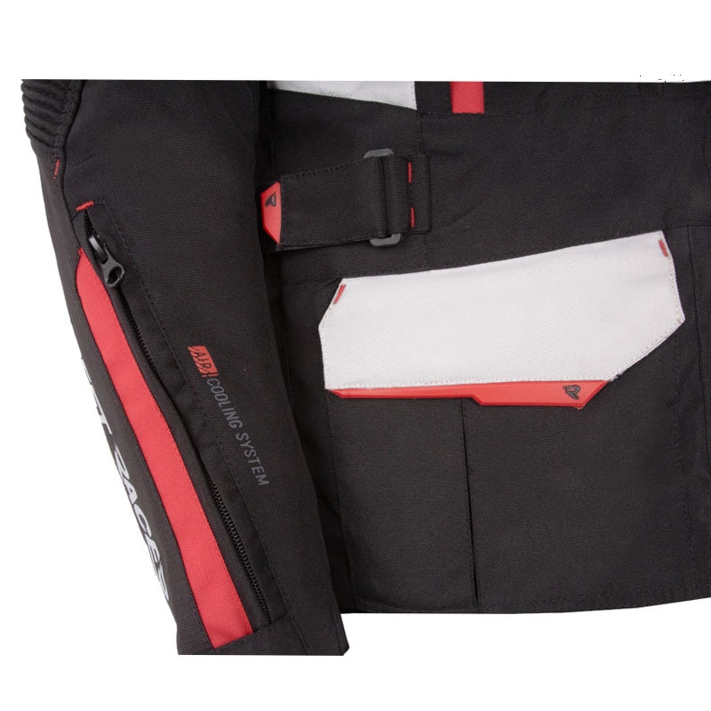Motorradjacke Street Racer Hilax schwarz-grau-rot