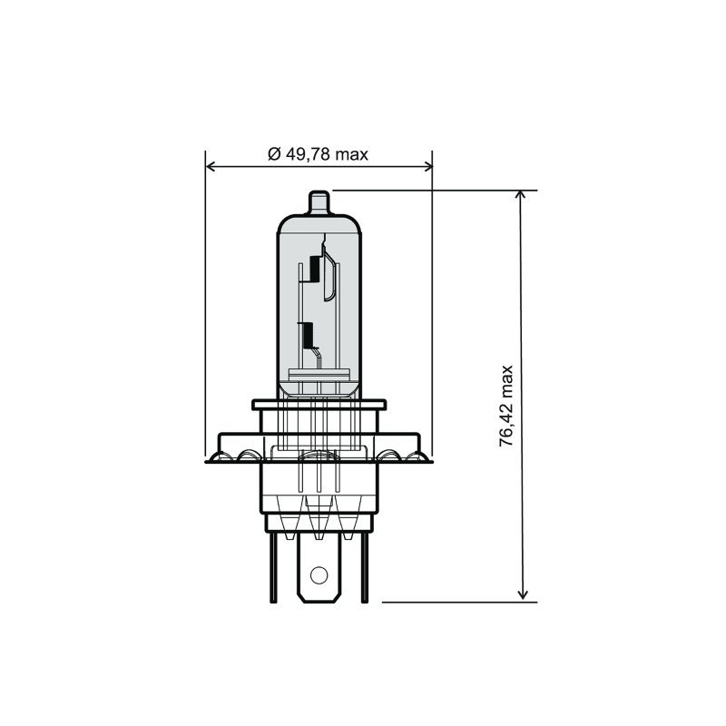 Lamp RMS H4 12V 60/55W blue (10pcs)