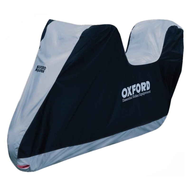 Motorradabdeckung mit Gepäckfach Oxford Aquatex schwarz-silber
