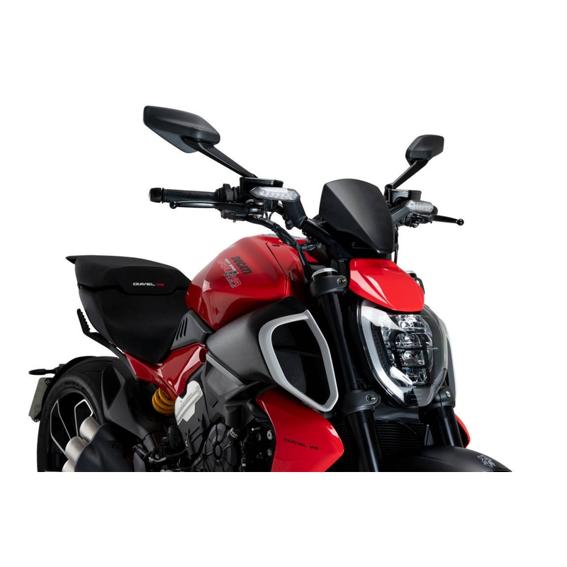Windschirm PUIG NEW GEN. SPORT PLUS schwarz matt für DUCATI Diavel 1200 2023-2024, DUCATI Diavel V4 1150 2024