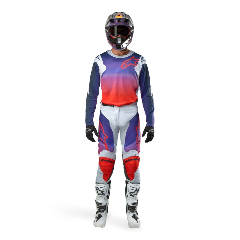 Alpinestars Racer Hoen Motocross Jersey grau-blau-orange
