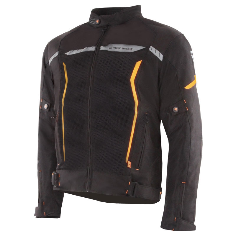 Street Racer Flex Air Motorradjacke schwarz-orange