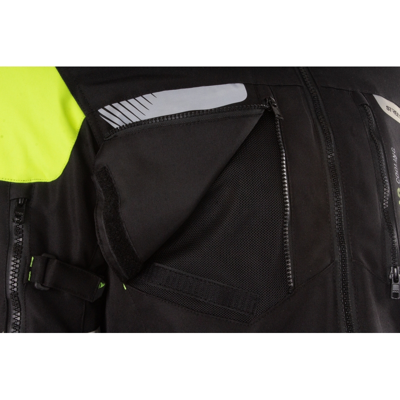 Motorradjacke Street Racer All Season Schwarz-Fluo Gelb