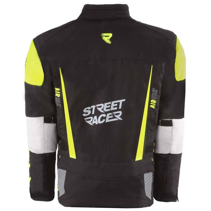 Motorradjacke Street Racer All Season Schwarz-Fluo Gelb