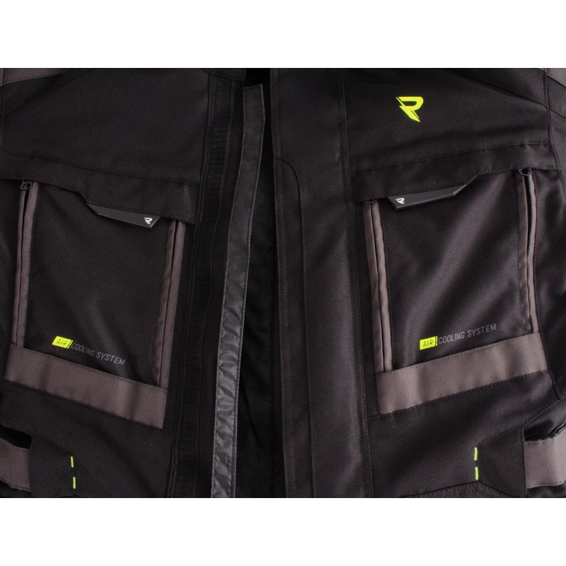 Motorradjacke Street Racer Rocket schwarz-grau-fluoreszierend gelb