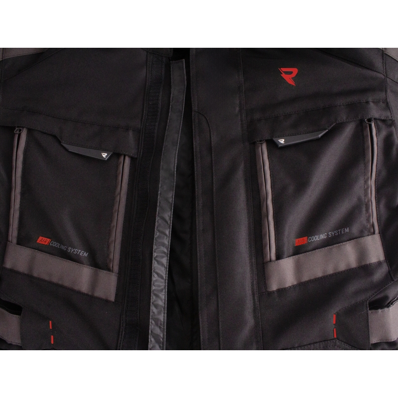 Street Racer Rocket Motorradjacke schwarz-grau-rot