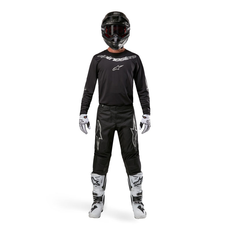 Alpinestars Fluid Lucent Motocross Trikot schwarz und silber