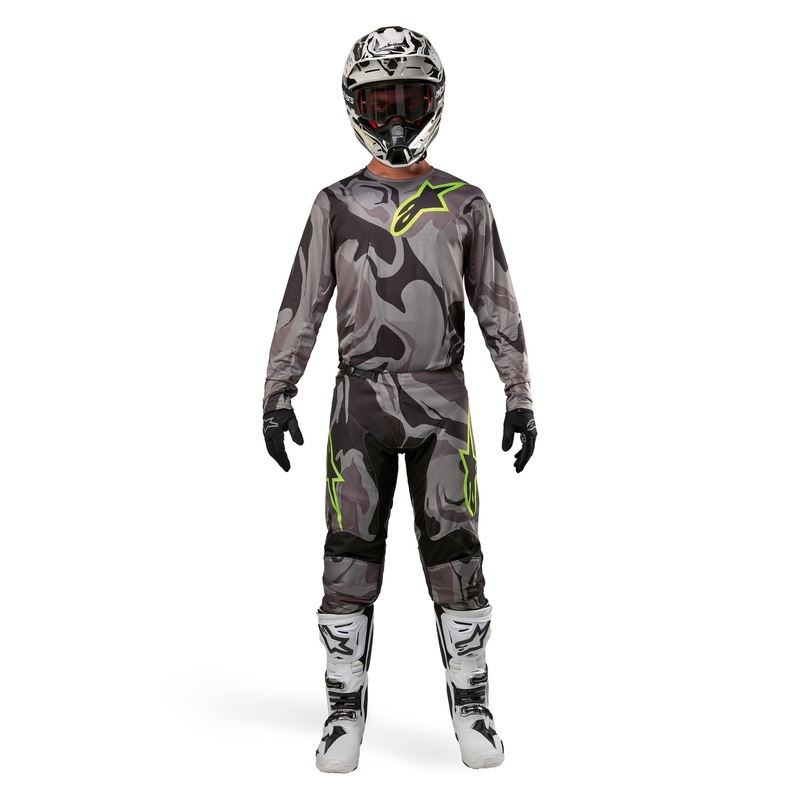 Alpinestars Racer Tactical Motocrosshose grau camo-fluo gelb-schwarz
