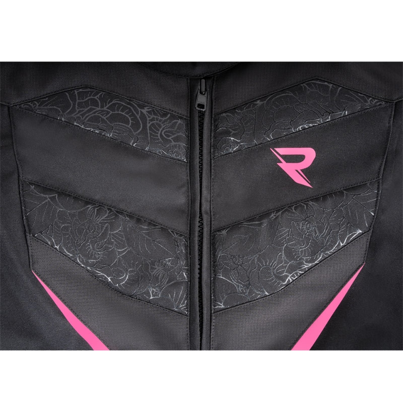 Damen-Motorradjacke Street Racer Rose schwarz-rosa
