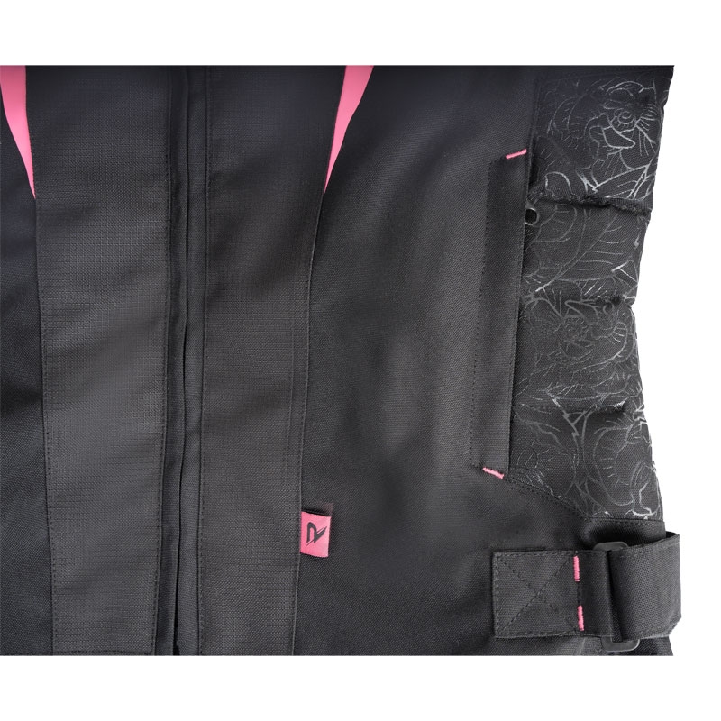 Damen-Motorradjacke Street Racer Rose schwarz-rosa