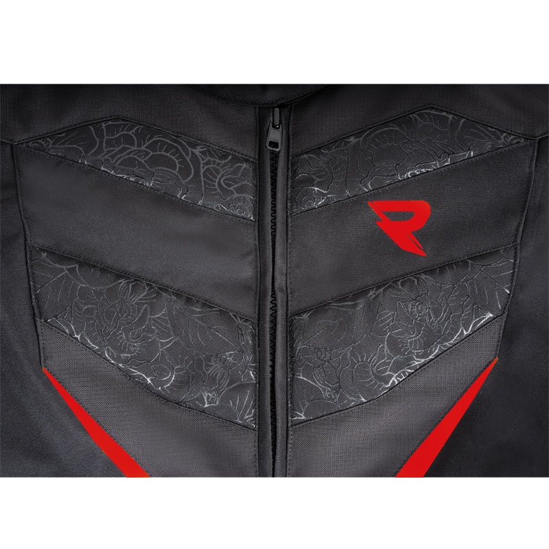 Damen-Motorradjacke Street Racer Rose schwarz-rot