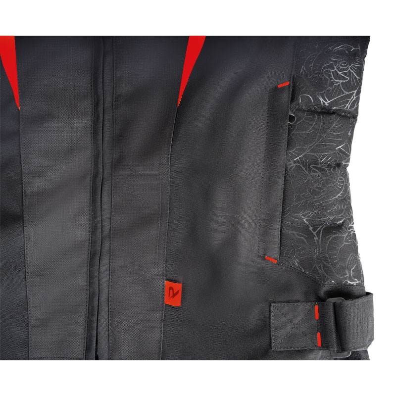 Damen-Motorradjacke Street Racer Rose schwarz-rot
