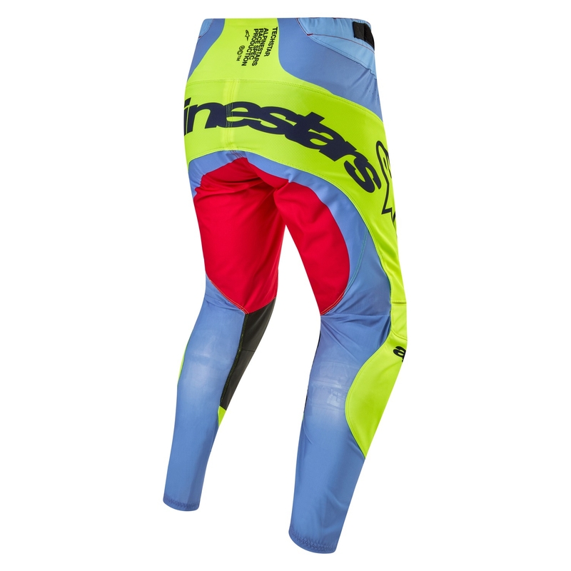 Alpinestars Techstar Ocuri Motocrosshose hellblau-fluogelb-rot