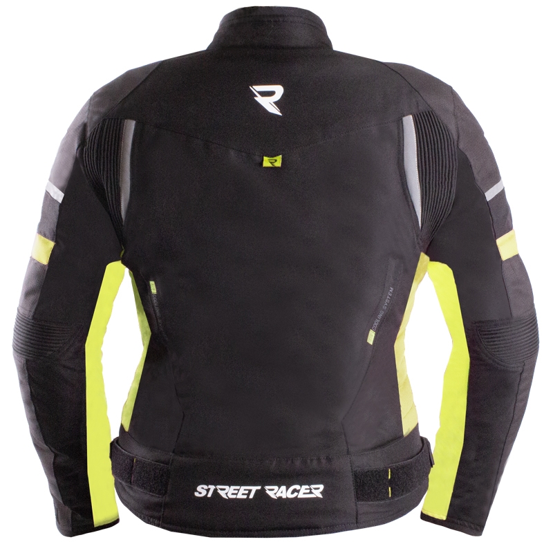 Damen-Motorradjacke Street Racer Betty II schwarz-fluogelb