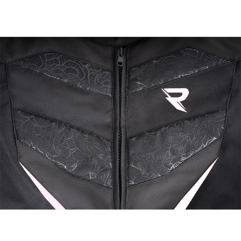Damen-Motorradjacke Street Racer Rose schwarz-weiß