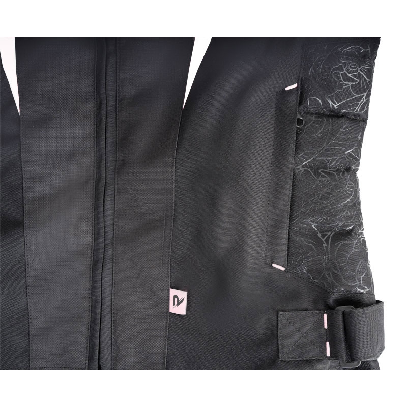 Damen-Motorradjacke Street Racer Rose schwarz-weiß