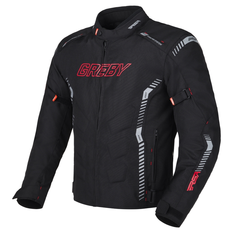 RSA Greby 2 Motorradjacke schwarz-grau-rot