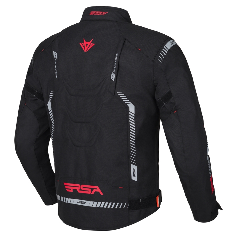 RSA Greby 2 Motorradjacke schwarz-grau-rot