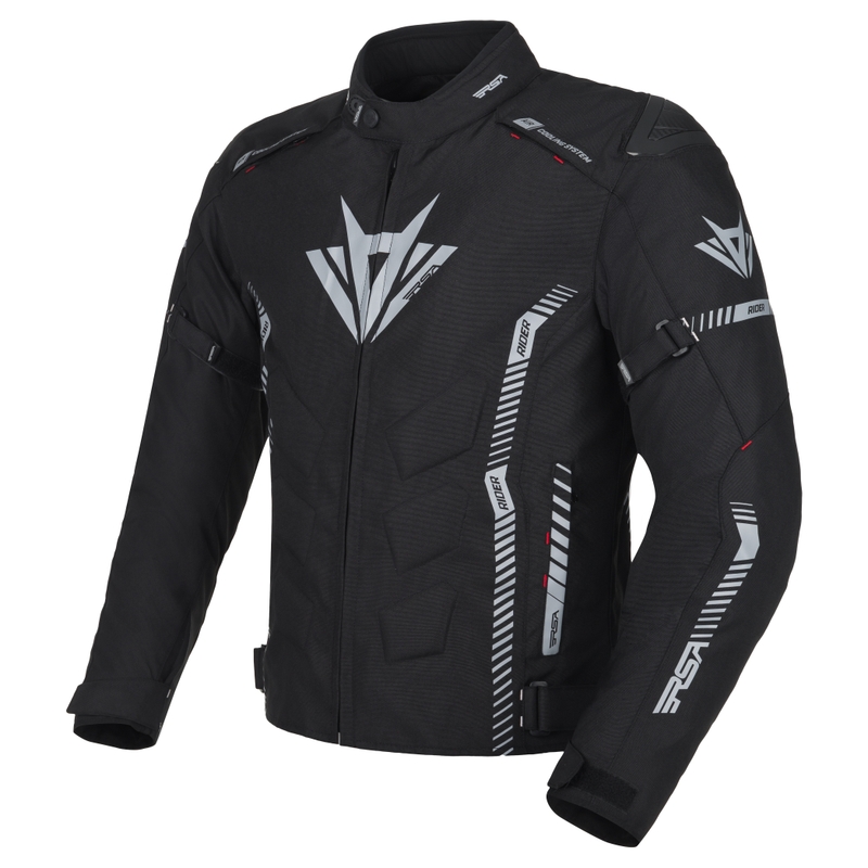 Motorradjacke RSA Rider schwarz-grau-rot