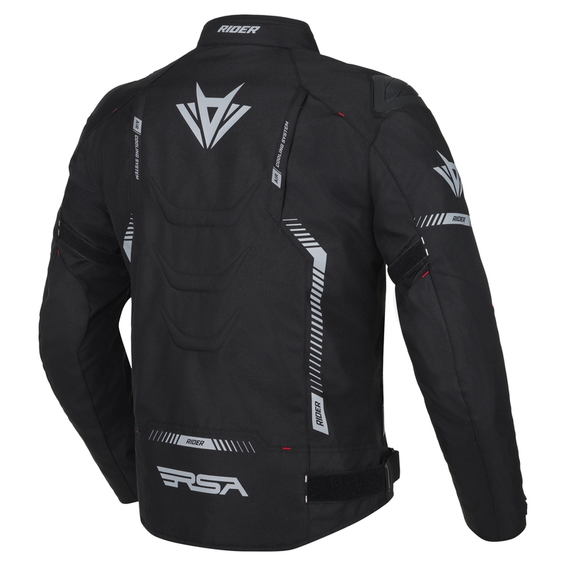 Motorradjacke RSA Rider schwarz-grau-rot