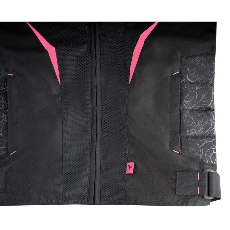 Damen-Motorradjacke Street Racer Rose Air schwarz-rosa