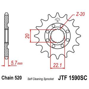 Ritzel JT JTF 1590-13SC 13T, 520 Self Cleaning Lightweight