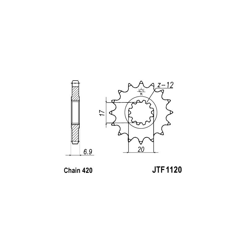 Ritzel JT 14T, 420