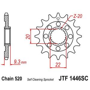 Ritzel JT JTF 1446-14SC 14T, 520 Self Cleaning Lightweight
