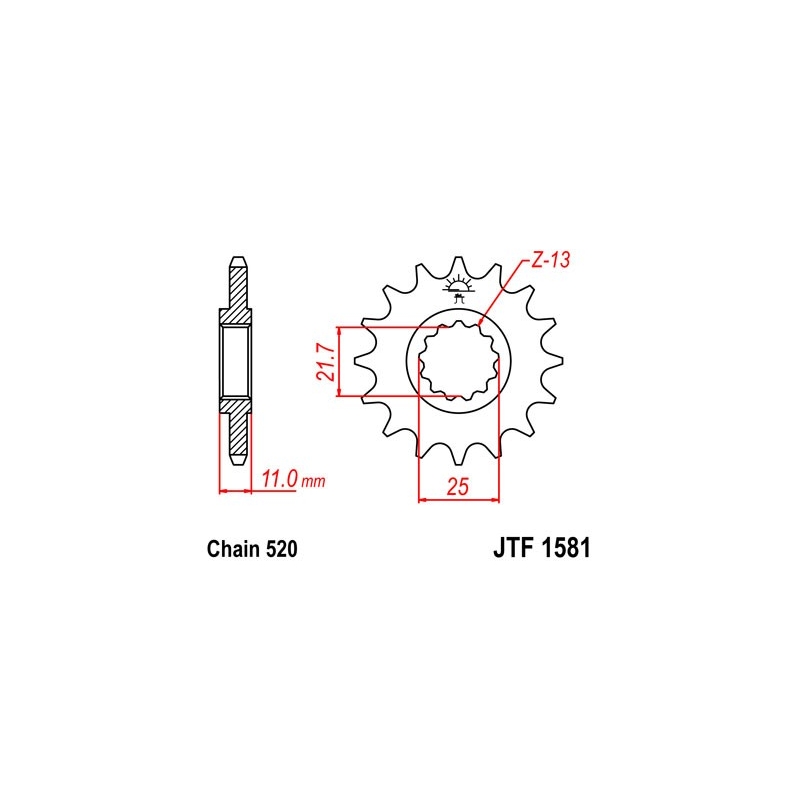 Ritzel JT 13T, 520