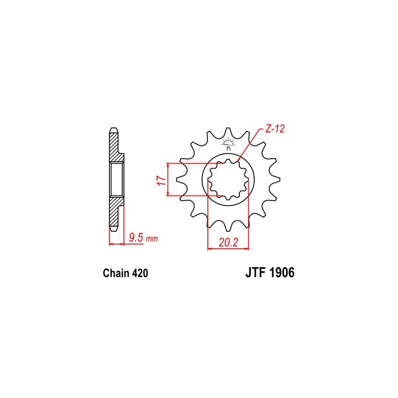 Ritzel JT 12T, 420