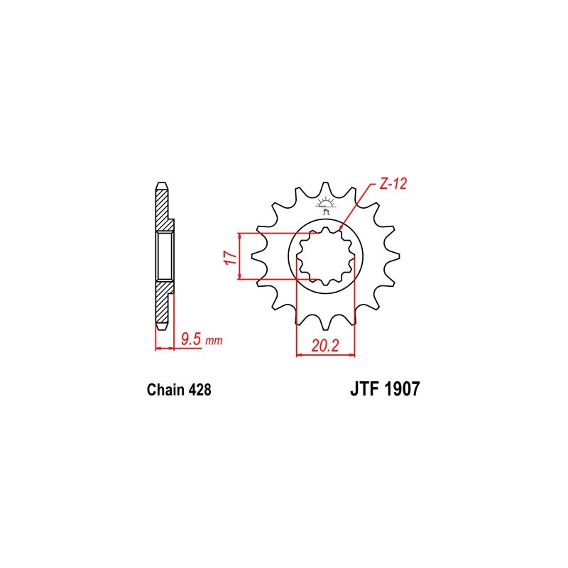 Ritzel JT 14T, 428