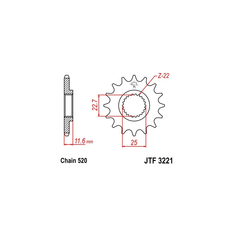 Ritzel JT 13T, 520