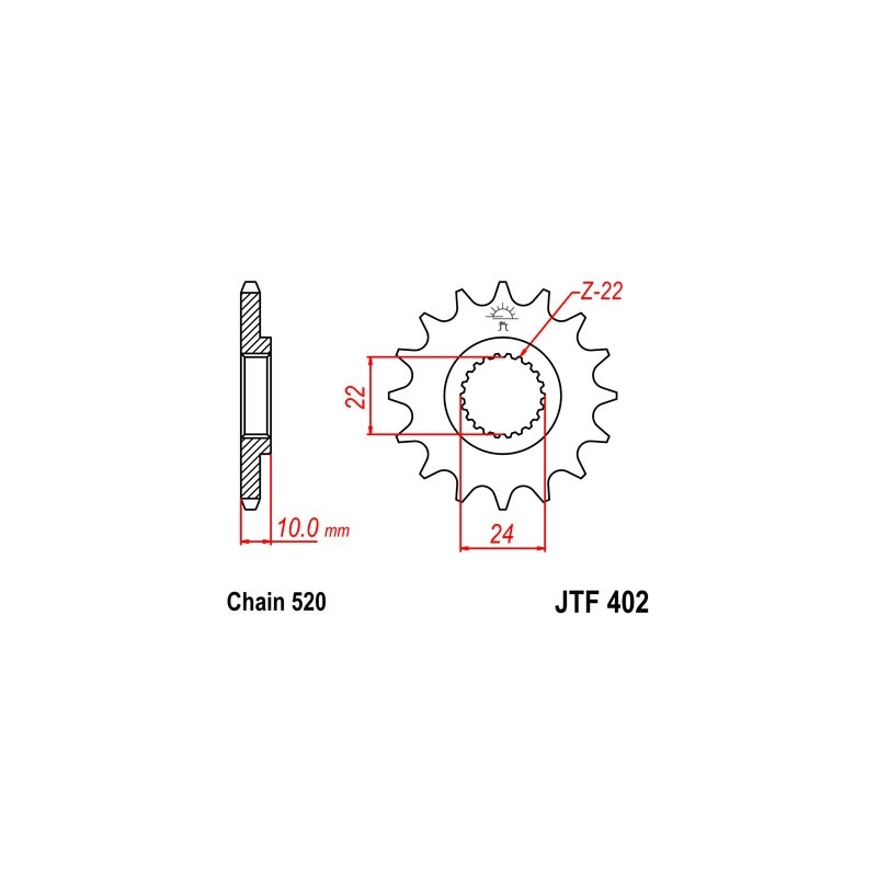 Ritzel JT 14T, 520