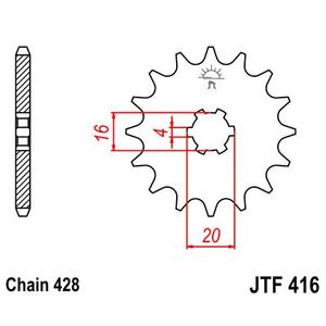 Ritzel JT JTF 416-14 14T, 428