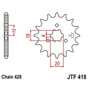 Ritzel JT JTF 418-14 14T, 428
