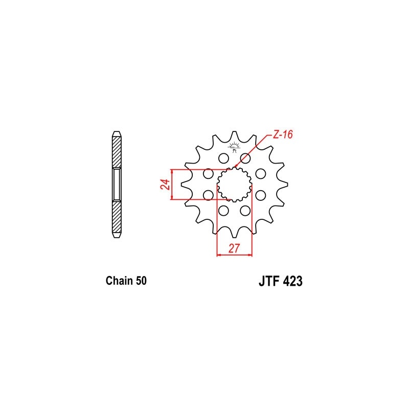 Ritzel JT 18T, 530 rubber cushioned