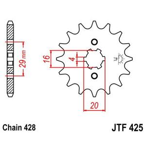 Ritzel JT JTF 425-16 16T, 428
