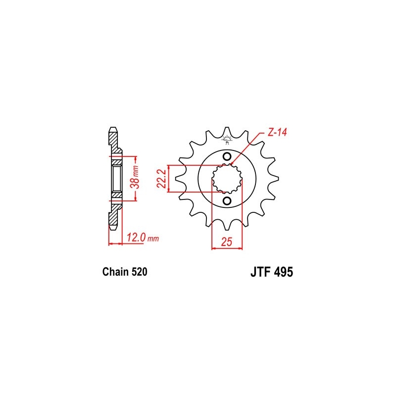 Ritzel JT 15T, 520