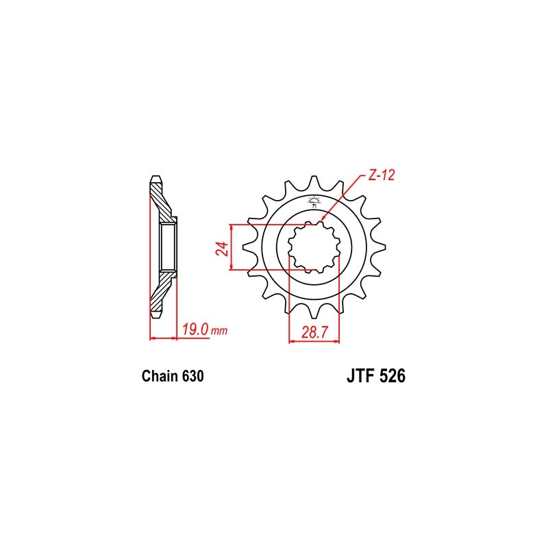 Ritzel JT 15T, 630