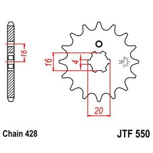Ritzel JT JTF 550-16 16T, 428