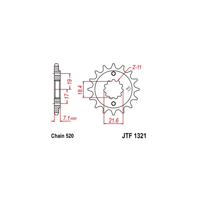 Ritzel JT 14T, 520