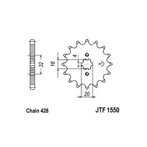 Ritzel JT JTF 1550-13 14T, 428