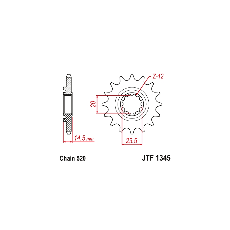 Ritzel JT 13T, 520 rubber cushioned