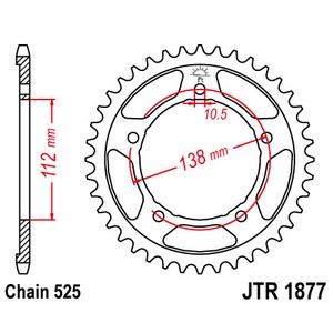 Ketten Rad JT JTR 1877-47 47T, 525