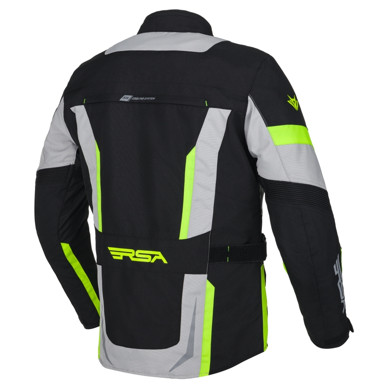 Motorradjacke RSA EXO 2 schwarz-grau-fluo gelb