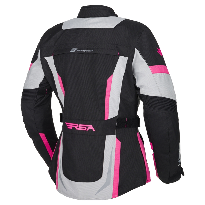 RSA EXO 2 Damen Motorradjacke schwarz-grau-pink