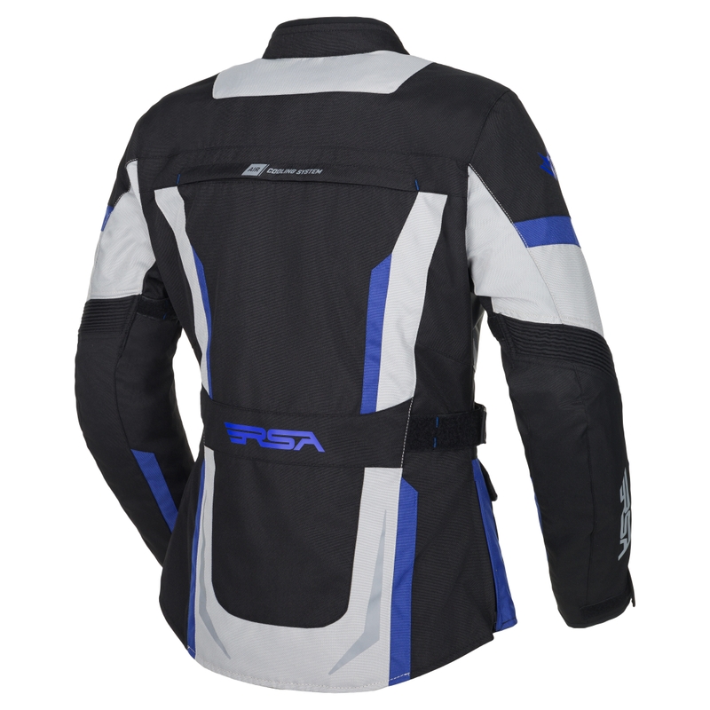 RSA EXO 2 Schwarz-Grau-Blau Motorradjacke für Damen